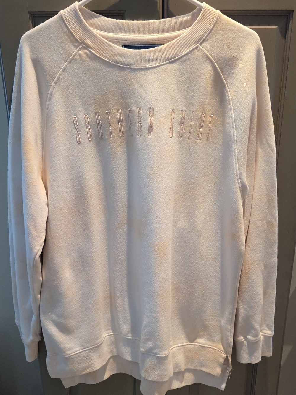 Women's Oversized Cream Crewneck Sweatshirt